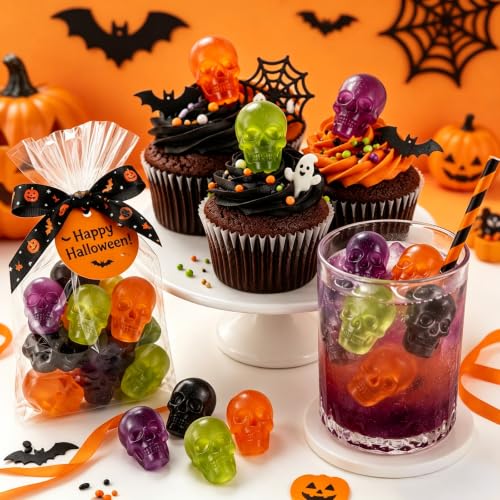 Small Skull Silicone Mold, Halloween Molds for Candy Gummy Chocolate 2 Pack - color: 2 PCS Halloween skull chocolate candy molds