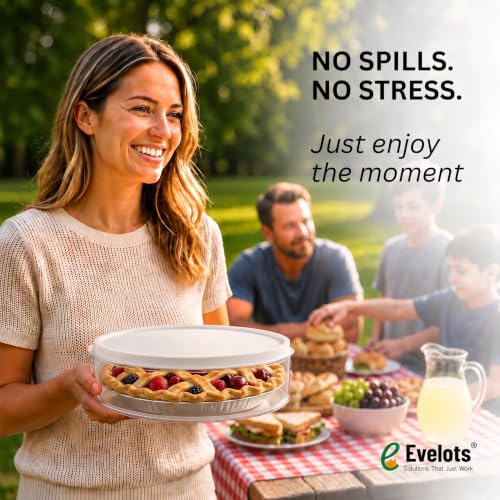 Evelots Pie Container with Lid, 4-Pack, 11-Inch, Clear BPA-Free Carriers - size: 4-Pack, style: Pie Container