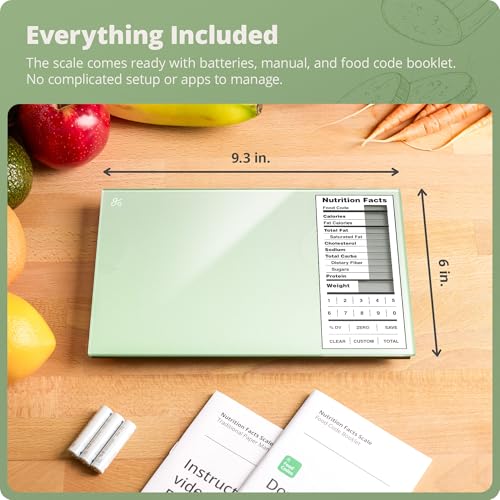 Greater Goods Food Scale with Nutrition Calculator, 2,000 Codes (Green) - color: Sage Green