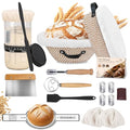Sourdough Starter Kit with Round & Oval Banneton Bread Proofing Basket Set