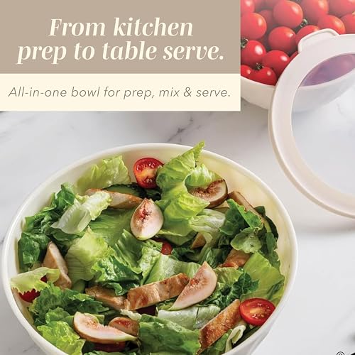 COOK WITH COLOR Mixing Bowls with Lids - 12 Piece Plastic Nesting Bowls Set includes 6 Prep Bowls and 6 Lids, Microwave Safe Mixing Bowl Set, Brown Diamond - color: Brown Diamond
