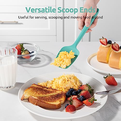U-Taste Silicone Spoon Spatula Set of 3, 480°F High Heat Temp, Aqua Sky - color: Aqua Sky