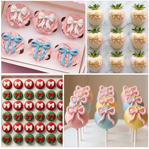 Bow Chocolate Silicone Molds, 9 Cavities Bowknot Coquette Fondant Mold - style: Bow-9 Cavities