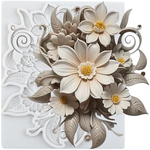 Lingzhi Baroque Style Silicone Molds Curlicues Scroll Lace Fondant Molds - color: Style A