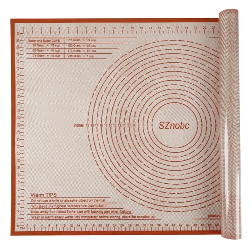 Silicone Pastry Mat 36X24 inch Baking Mat Large Dough Mat with Measurements - color: Red, size: 36"L x 24"W