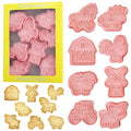 Farm Animal Cookie Cutter Set 8Pcs Barn Tractor Windmill Biscuit Molds - color: Farm