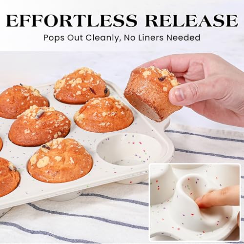 3 Pcs Silicone Baking Pan Set, Cream - color: Cream, size: Round+Rectangle