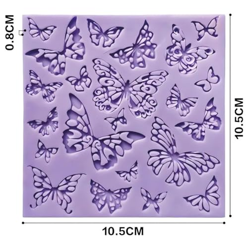 Fondant Impression Mats square fondant impression lace butterfly mould Silicone imprint mold Cake Decorating Supplies for Cupcake Wedding Cake topper Decoration