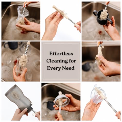 Haakaa Food-Grade Silicone Cleaning Brush Kit 3-Piece (Kit-Pebble) - color: Kit-pebble
