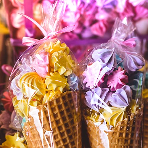 Morepack Cone Shaped Treat Bags 7x15 Inch 100Pcs - size: 7x15 inches