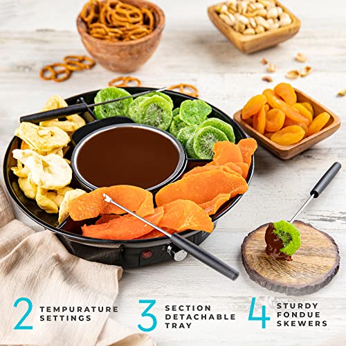 Kusini Electric Fondue Pot Set – Chocolate Fondue Kit - Temperature Control