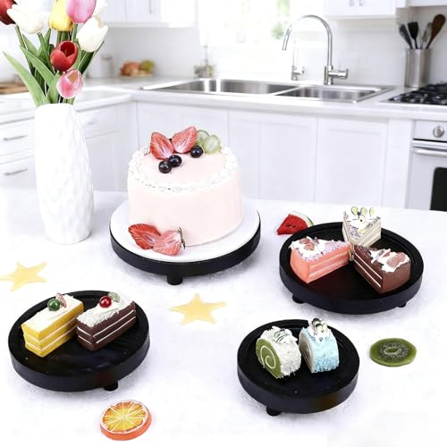 HOMIEE 4PCS Wooden Risers for Display, 5/6/7/8 Inch Wood Pedestal Stand
