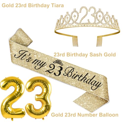 YeohJoy Gold 23rd Birthday Decorations for Women - style: 23rd