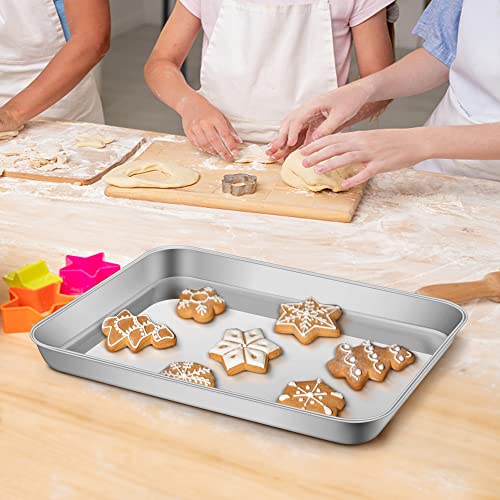 P&P CHEF 10.4 x 8 x 1 Inch Toaster Oven Pan Tray with Rack and Mat - 3Pcs - size: 10.4 x 8 x 1 Inch