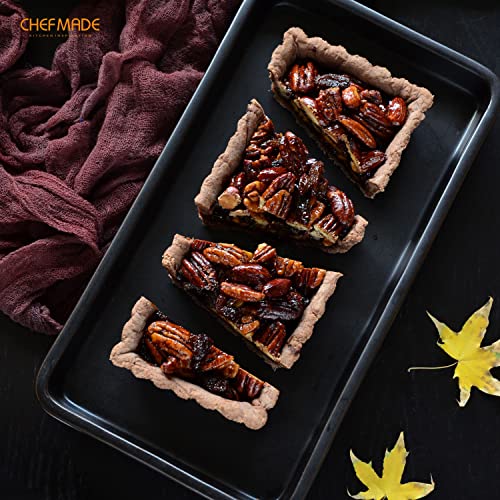 CHEFMADE Rectangular Tart Pan, 7 Inch Non-Stick Quice Pan with Removable Loose Bottom for Oven Bake(Champagne Gold) - size: 4" x 7" Rectangle