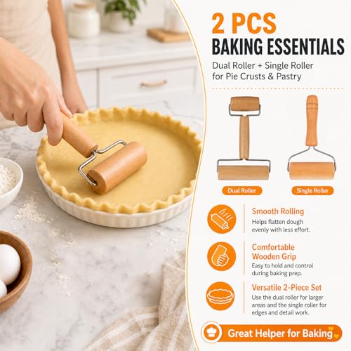 Small Wooden Rolling Pin for Baking, 7 Inch Mini Dough Roller, Non Stick Pizza Roller for Pastry Cookie Tortilla Dumpling Fondant Pie Crust Pasta (GMZ-TH) - size: GMZ-TH