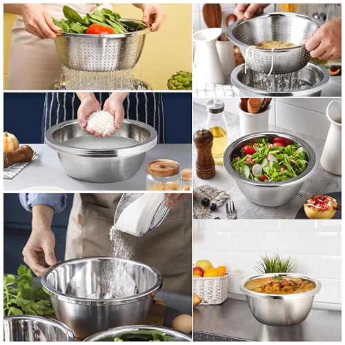 Gulex Colander Stainless Steel 4-quart with Bowls,Strainer for Kitchen(2PC) - color: Black, size: 4QT