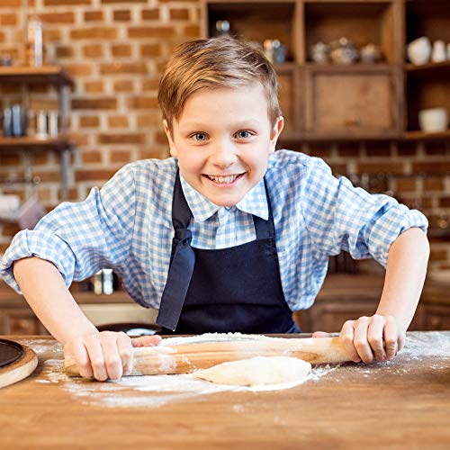 French Rolling Pin (17 Inches) –WoodenRoll Pin for Fondant, Pie Crust, Cookie, Pastry, Dough –Tapered Design & Smooth Construction - Essential Kitchen Utensil - style: Rubber Wood Rolling Pin