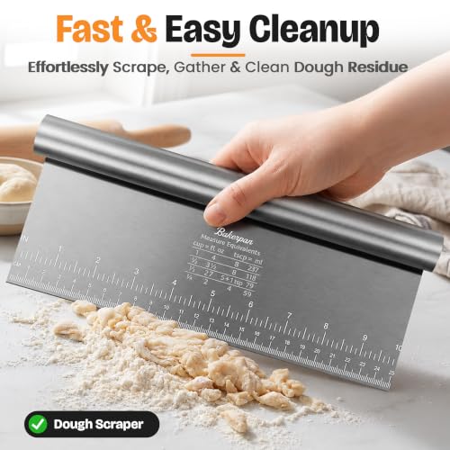 Bakerpan Stainless Steel Heavy Duty Dough Cutter 3 Size Set - 10, 8, 6 Inch