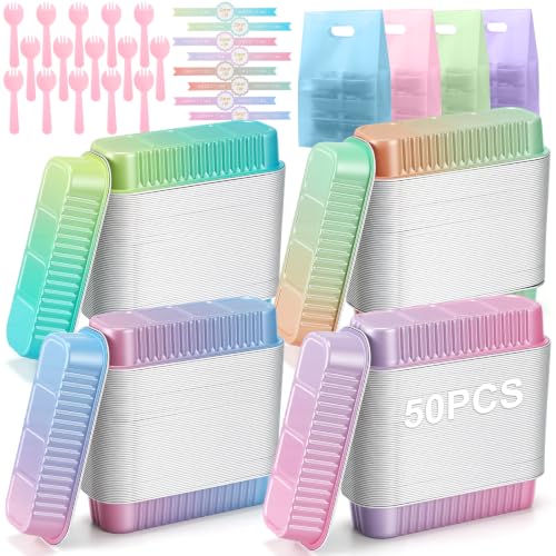 212 Pack Gradient Macaron Mini Loaf Pans Set with Lid and Spoon - color: Gradient Macaron Colors