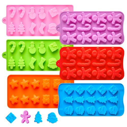 Christmas Chocolate Silicone Molds, 6 PCS - color: Christmas Mold 2 - 6pcs