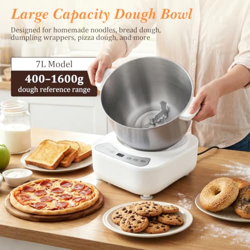 SakerPlus Electric Dough Maker with 7L Large Capacity (white)
