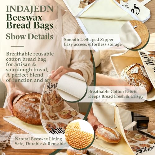 Funny Squirrel Sourdough Gift Beeswax Bread Bags 2 Pack XL 13x17in - color: Funny Squirrel 02