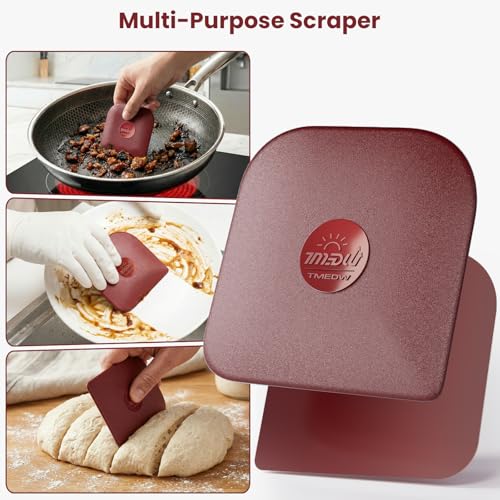 Pan Scraper Tool for Kitchen 5 Pcs Pot Scraper - color: Red