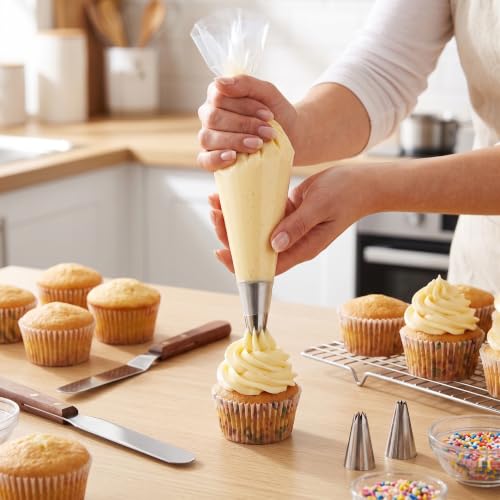 Cokuma 16" Piping Bags, 100 Count Disposable Pastry Bag for Cake Decorating