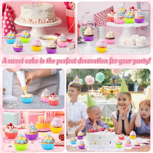 R HORSE Mini Silicone Cupcake Molds, Muti-color Flower-shaped Baking Cups - color: Five-petaled