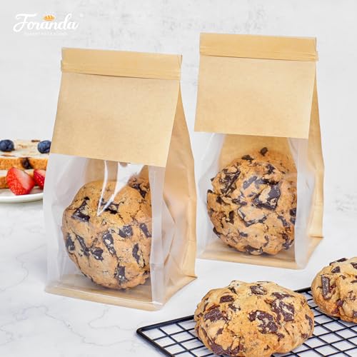 50 Pcs Cookie Packaging Bags with Seal, Small Bakery Bags with Window - size: Small