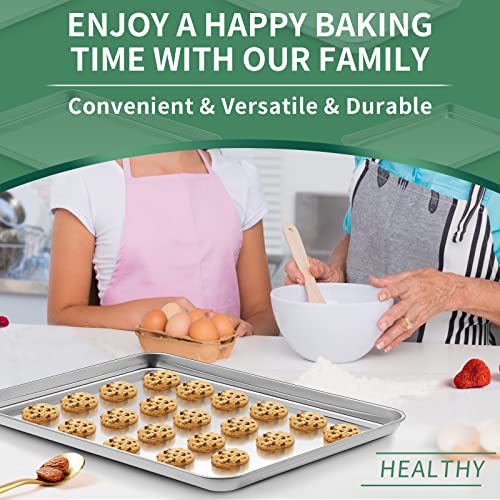 Baking Sheets Set of 2, HKJ Chef Cookie Sheets 2 Pieces Stainless Steel Baking Pans & Toaster Oven Tray Pans, Rectangle Size 23.54L x 15.67W x 1.18H inch & Non Toxic & Healthy & Easy Clean - size: 24inch