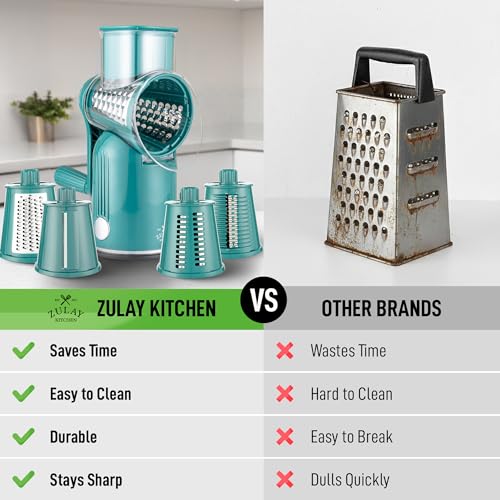 Rotary Cheese Grater Hand Crank, Vegetable Shredder - Classic Green - color: 27 - Green