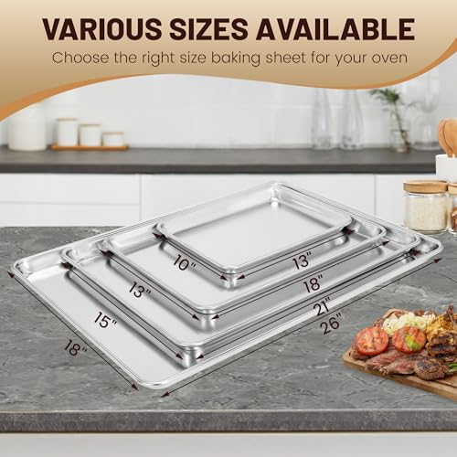 BIEAMA 12 Pack Half Size Baking Sheet Pan, Aluminum Commercial 18" x 13" - size: 12PACK Half Size 18"×13"