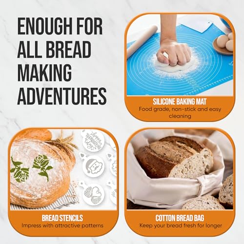 Complete Banneton Bread Proofing Basket Set - 9" Round & 10" Oval Baskets
