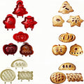 Holiday Mini Hand Pie Molds Set, Food-Grade ABS Non-Stick Mini Pie Maker with Snowflake, Mitt & Christmas Tree Shapes, Festive Baking Mold for Christmas Party Potluck Desserts (A+B+C) - color: A+B+C
