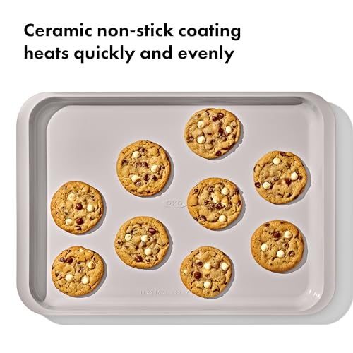 OXO Good Grips Non-Stick Pro Ceramic Coated Metal Bakeware – Biscuit, Half Sheet Pan (Pack of 6) - color: Biscuit, size: Half Sheet Pan (Pack of 6)