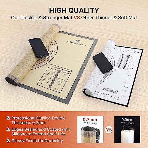 DANIA & DEAN 26"x16" Extra Thick Silicone Baking Mat for Pastry and Bread - color: Gray, size: 26"L x 16"W