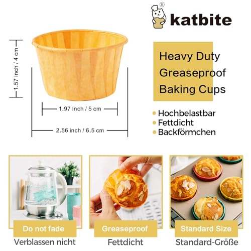 Katbite 160PCS Cupcake Liners Baking Cup Liner, Baking Liners Holders green, orange, yellow and red - color: Green-yellow-orange-rose