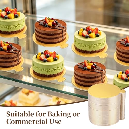 uxcell 300Pcs Mini Cake Boards 3.5" Cardboard Cake Base Round Paper Gold - color: Gold, size: 3.5 Inch