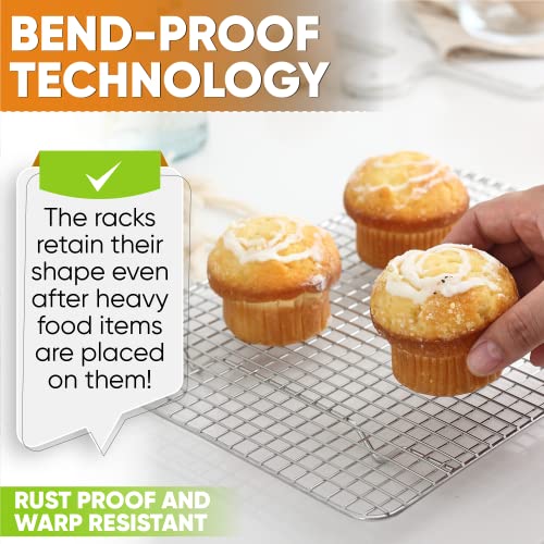 Spring Chef 8.5" x 12" Stainless Steel Cooling Rack for Cooking & Baking - size: 8.5"x12", style: 1 Pack