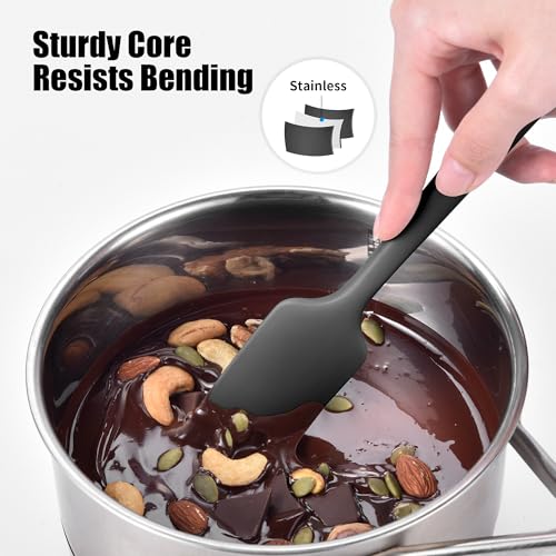 Doosu Silicone Small Spatula, 600°F Heat Resistant Mini Scraper (Black) - color: Black, size: 8.9in (small spatula)