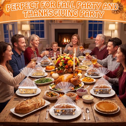 Hushee 50 Set Fall Paper Mini Loaf Pan Disposable, Autumn Leaf - style: Autumn Leaf