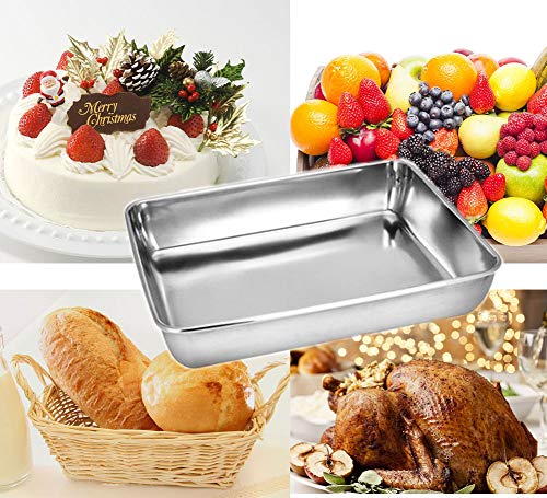 Baking Cookie Sheets Pan,Jelly-Roll Pans Roasting Pan,Stainless Steel Baking Pans Tray Cookie Sheet,Nonstick Toaster Oven Baking Sheet Pans, Easy Clean & Dishwasher Safe (12'' x 9.64'') - size: 12'' x 9.64''