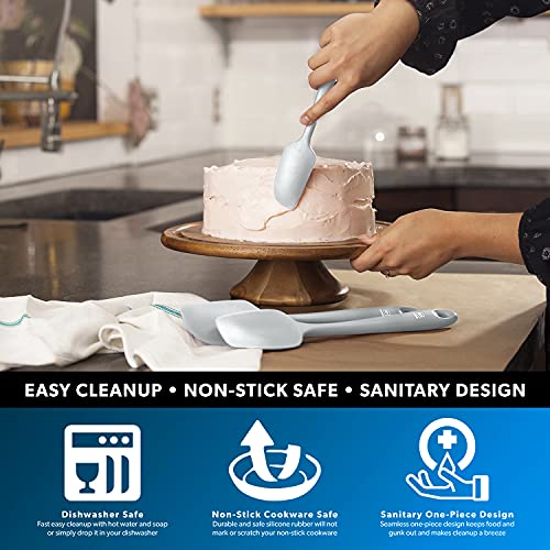 DI ORO Mini Silicone Spatula - Jar Scraper, 600F Heat Resistant, Stone - color: Stone