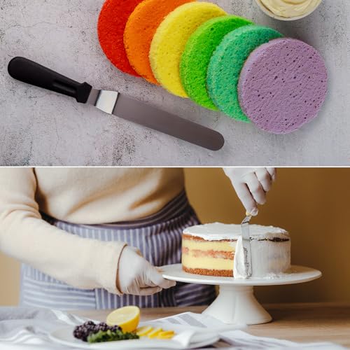 uxcell Icing Spatula with 12 Inch Stainless Steel Bent Blade Cake Angled Scraper Offset Frosting Spatula with Plastic Handle for Cake Decorating, Smoothing Frosting, Baking, Black - size: 12 Inch