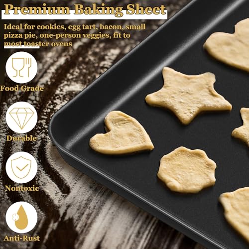 E-far Mini Toaster Oven Pan, 9x7x1" Small Baking Sheet Tray Pan, Nonstick - size: 9x7x1 Inches