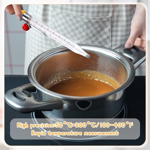 Photect 1 Pcs Candy Thermometer with Pot Clip 8", Yellow - color: Yellow