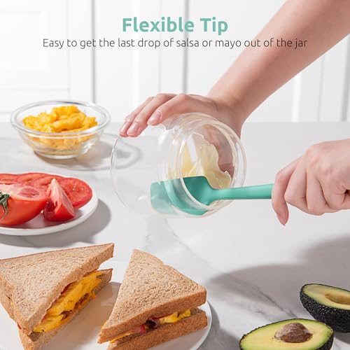 U-Taste Small Mini Silicone Spatula, 9in Rubber Jar Bowl Scraper, Aqua Sky - color: Aqua Sky