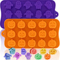Pumpkin & Ghost Candy Silicone Molds for Halloween Small Chocolate, Wax Melts, Cake Decoration 15 Cavity Food Grade Bpa Free for Kids, Oven Safe DIY Homemade Mould Treat or Trick -2 PCS - style: Pumpkin & Ghost 2PCS
